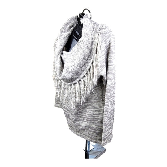 **PLUS SIZE** Ashley‎ Stewart Fringed Cowl Neck Tunic Sweater - Picture 3 of 9